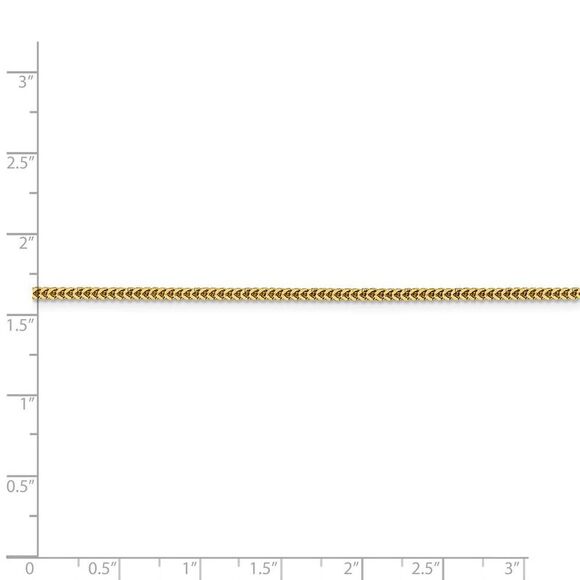 1.4mm 14k Yellow Gold Solid Franco Chain Necklace, 24 Inch